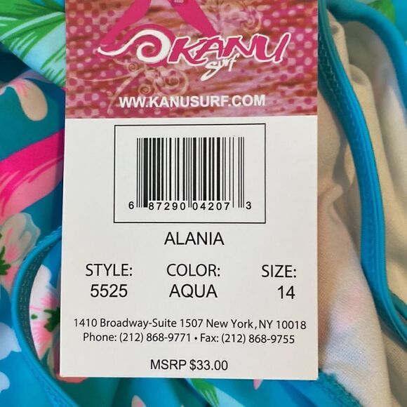 Kanu Surf Girls' Alania Beach Sport 2-pc UPF 50+ Banded Tankini Swimsuit - Picture 5 of 5